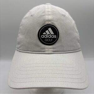 Adidas Golf Hat CW0863 Beige Retro Dad Cap Adjustable Cotton Logo Patch OSFM EUC